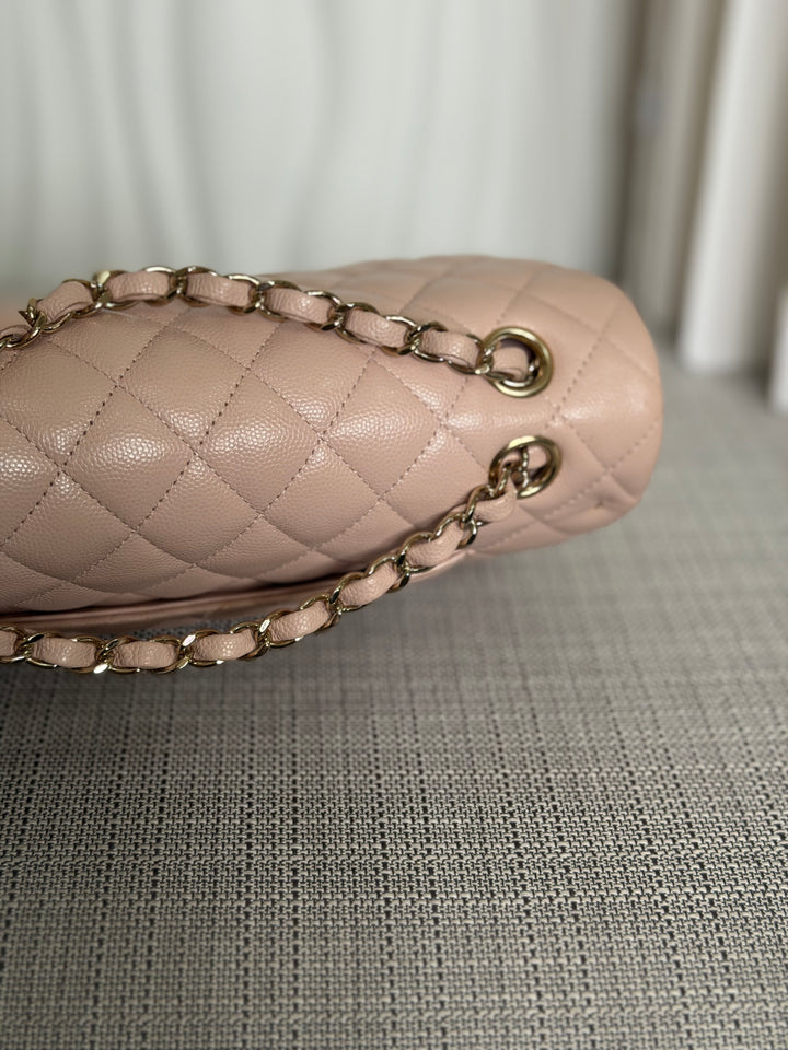 CHANEL 21C 2021 Rose Clair Caviar LGHW Medium ML 11.12 Timeless Classic Double Flap Bag