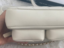 Load image into Gallery viewer, Chanel 22C White Calfskin GHW Small Camera Case Bag with Adjustable Strap
