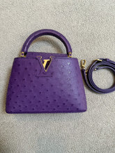 Load image into Gallery viewer, LOUIS VUITTON LV Mini Capucines LGHW Amethyst Ostrich Leather with detachable strap

