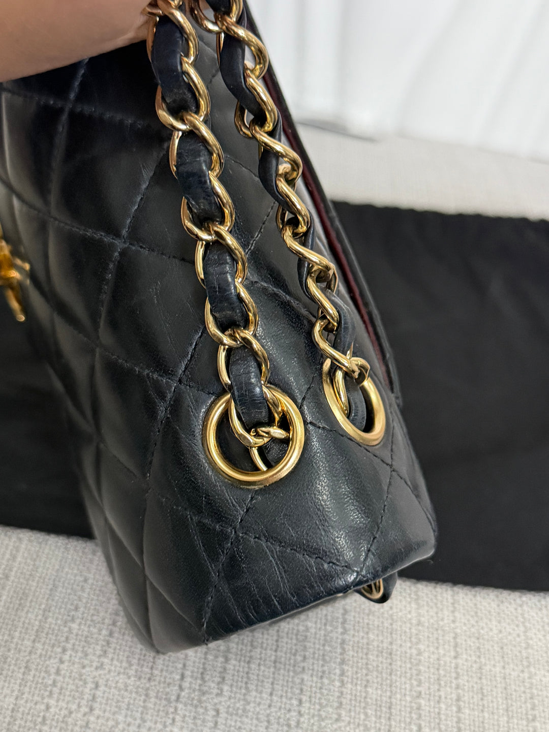 CHANEL series 11 Black Lambskin 24K GHW Vintage Small classic double flap bag 2007/2008