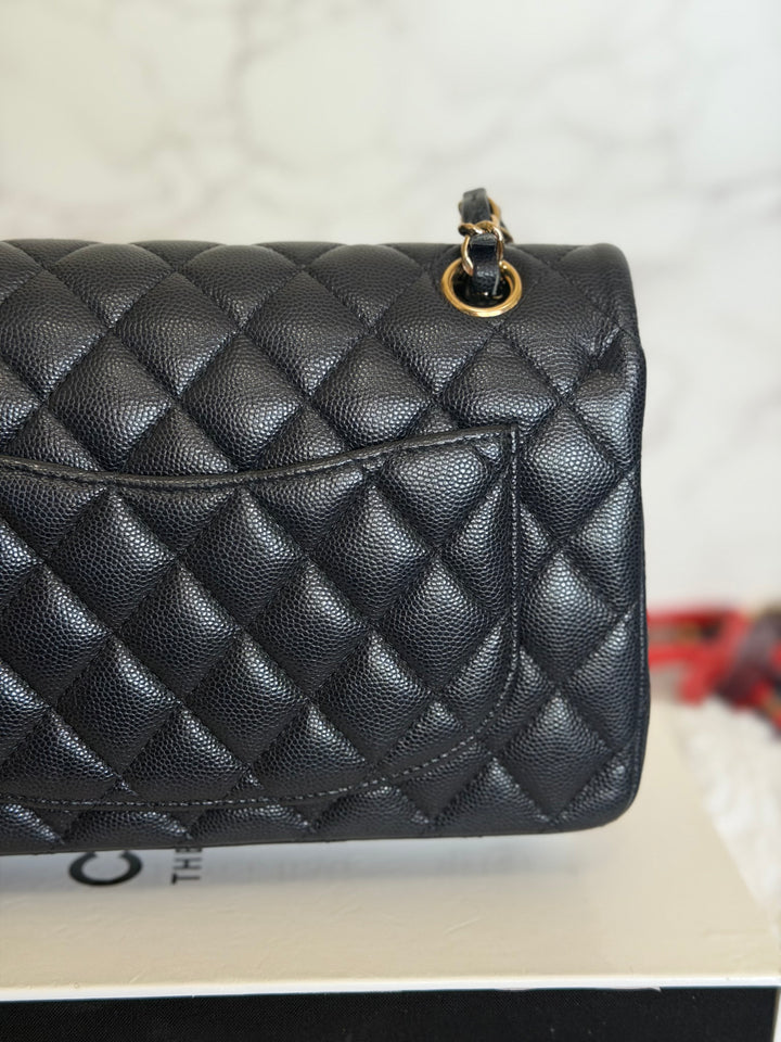 CHANEL series 31 Dark Navy Caviar LGHW Small Timeless Classic Double Flap Bag 2020/2021