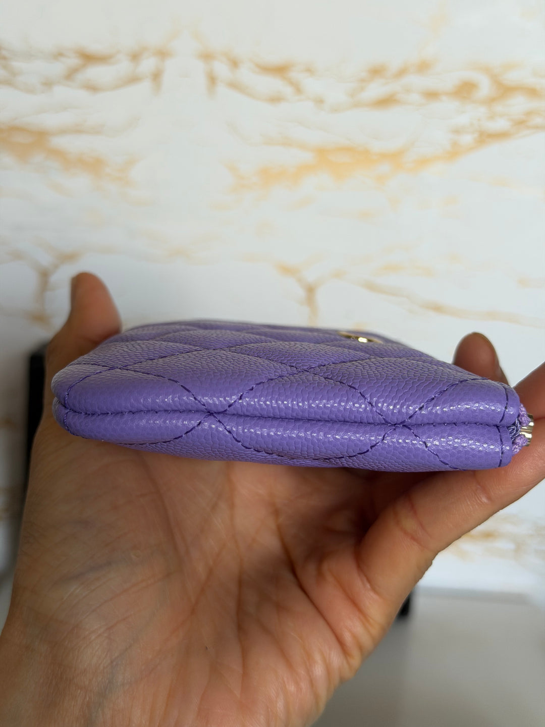 CHANEL series 28 20S purple caviar LGHW Mini O Case Pouch 15 cms