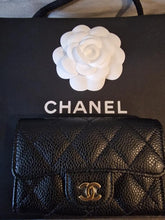 Load image into Gallery viewer, Chanel Black caviar GHW flap card holder
