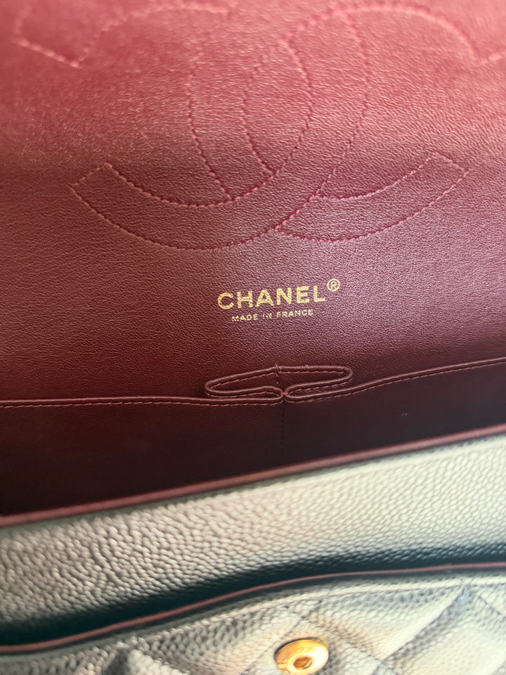 CHANEL series 15 Black Caviar GHW Jumbo Timeless Classic Double Flap Bag 2011