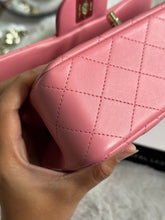 Load image into Gallery viewer, Chanel Pink Lambskin (2022) LGHW Mini Rectangular Flap Bag with Top Handle
