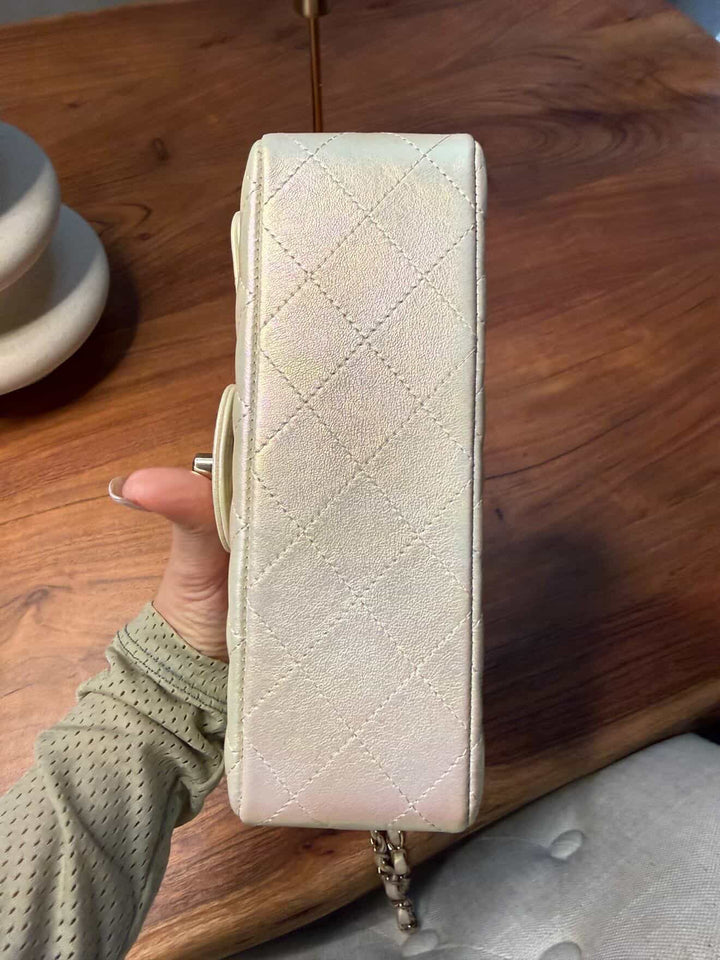 CHANEL series 31 Iridescent Ivory Calf Skin LGHW Mini Rectangular Flap Bag 20B collection 2020