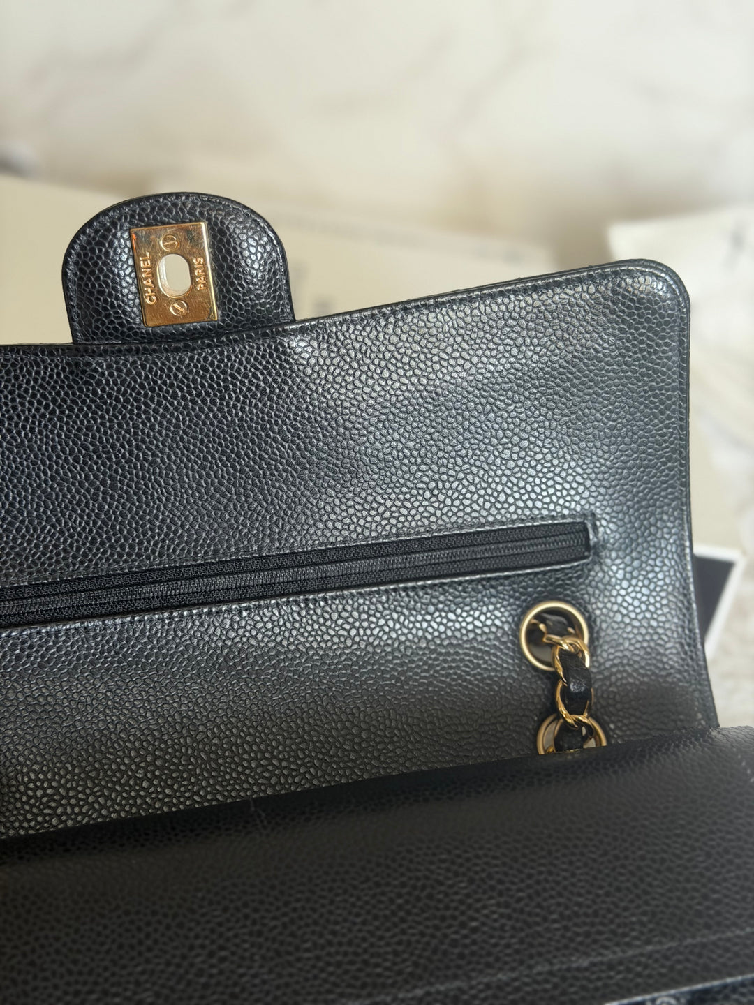 CHANEL series 29 Black Caviar GHW Medium ML Timeless Classic Double Flap Bag 2020