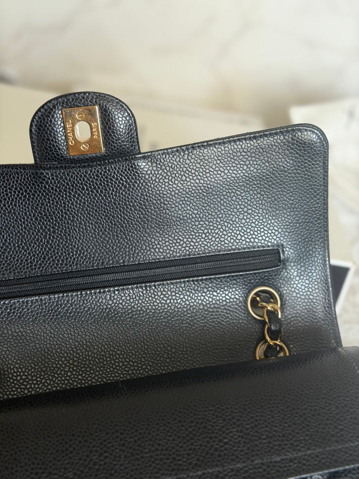 CHANEL series 29 Black Caviar GHW Medium ML Timeless Classic Double Flap Bag 2020
