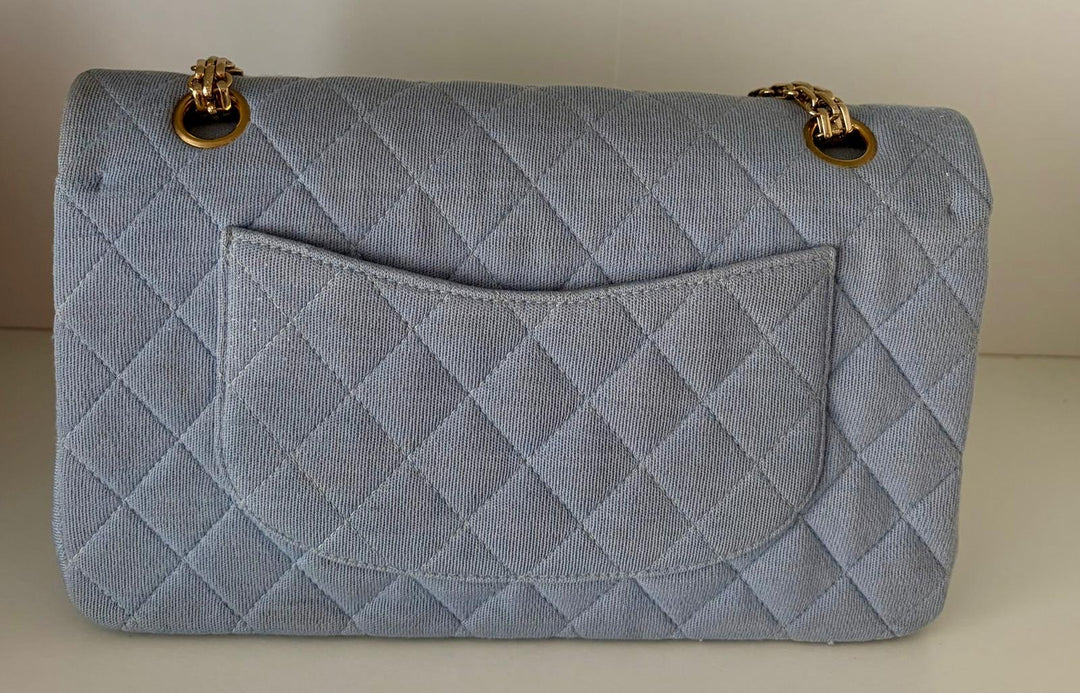 CHANEL Light Blue Jersey Reissue Flap Bag GHW