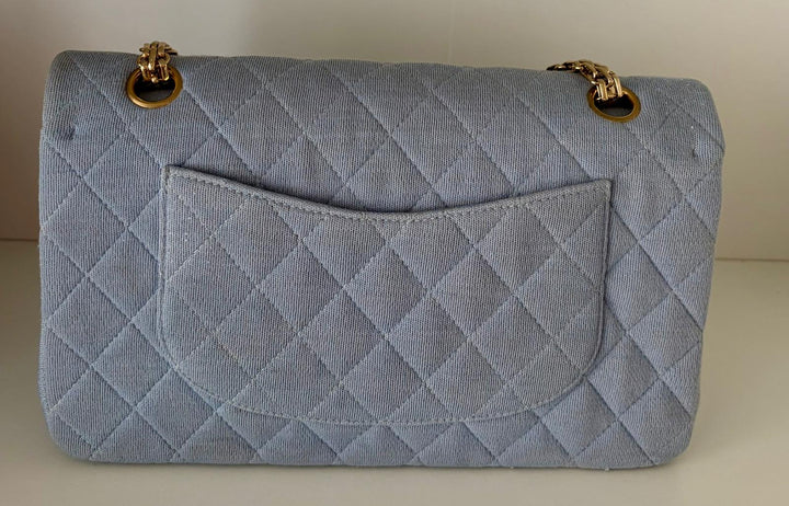 CHANEL Light Blue Jersey Reissue Flap Bag GHW