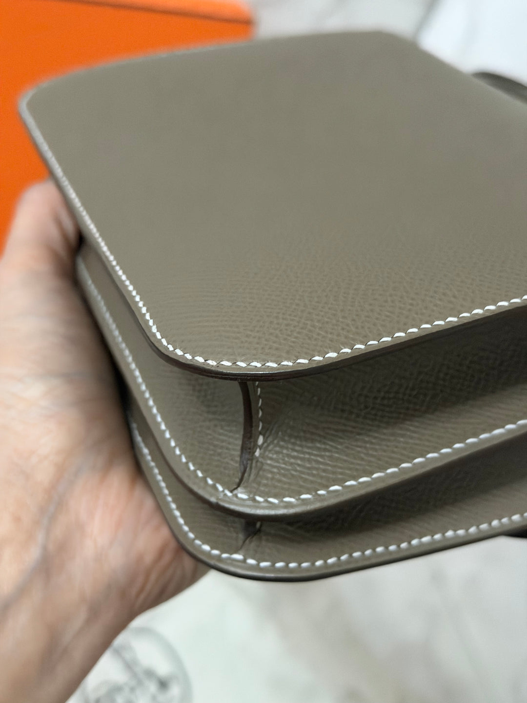 Hermes Constance 18 Etoupe Epsom Leather GHW Flap Bag Stamp D 2019