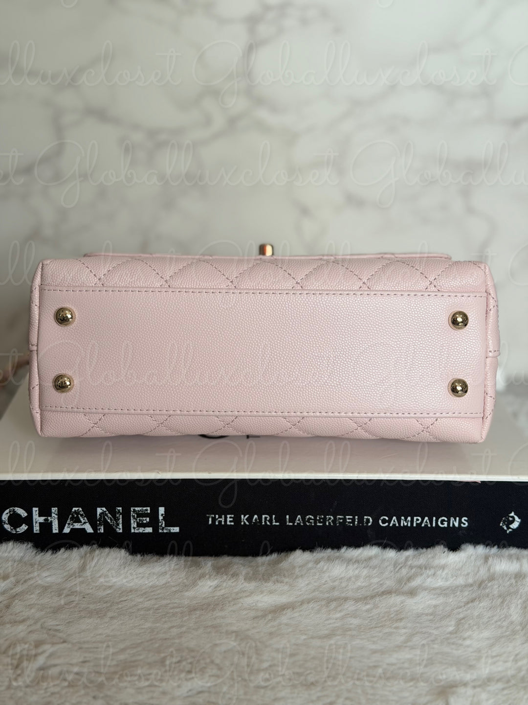 CHANEL 22P Light Pink Sakura Caviar LGHW Coco handle Flap Bag With detachable strap size Small 2022