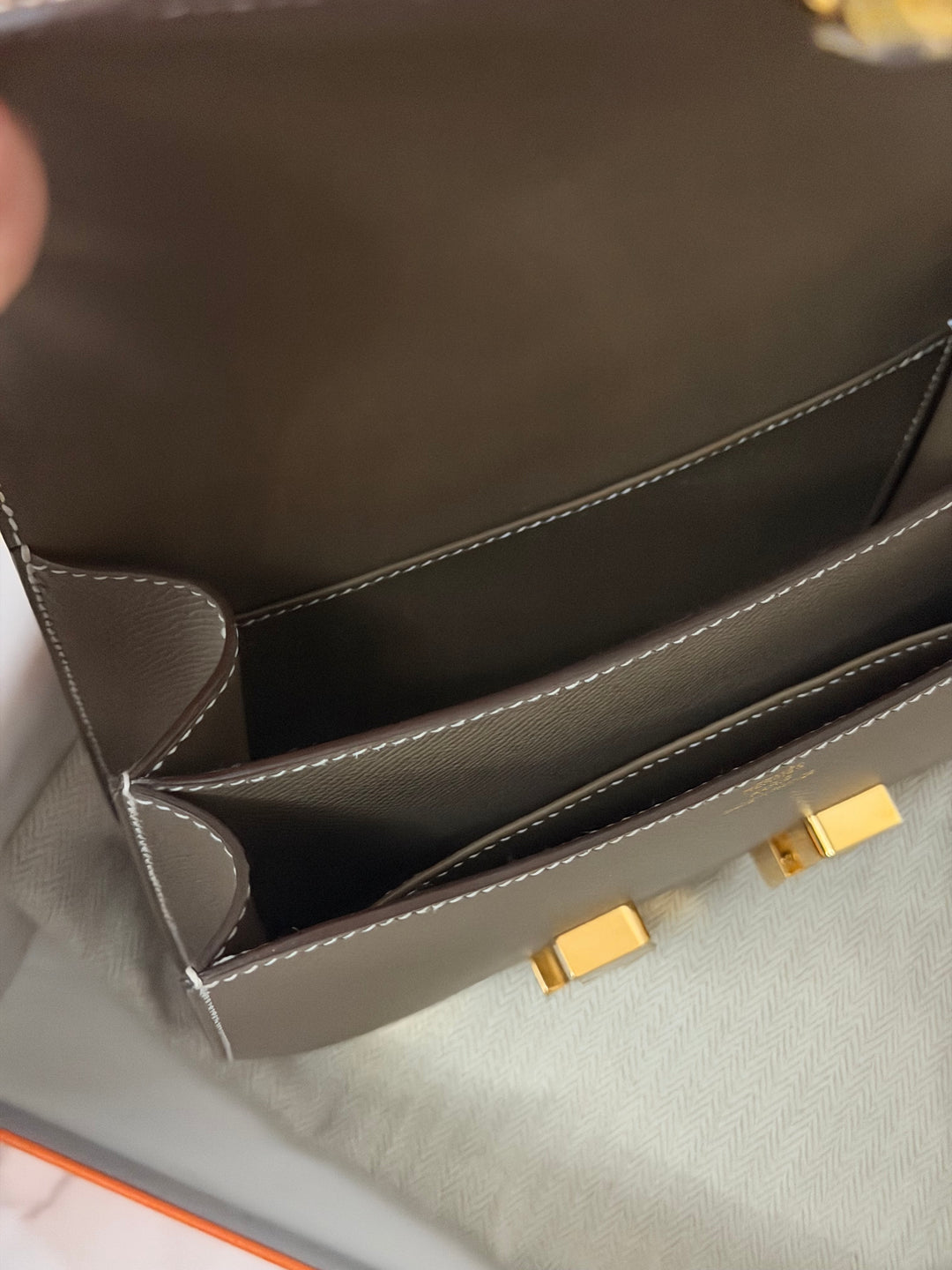 Hermes Constance 18 Etoupe Epsom Leather GHW Flap Bag Stamp D 2019