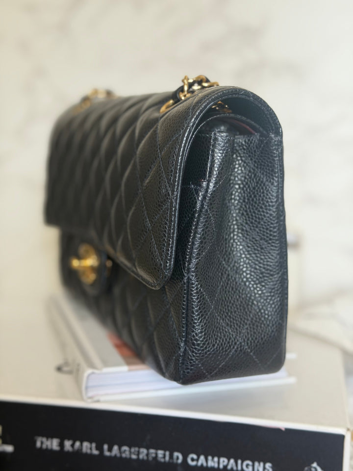 CHANEL series 29 Black Caviar GHW Medium ML Timeless Classic Double Flap Bag 2020