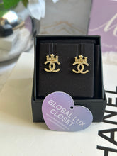 Load image into Gallery viewer, Chanel 21A Crown LGHW Earrings
