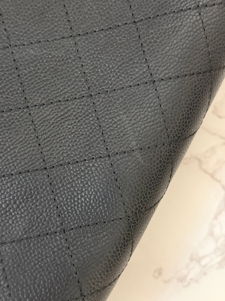 CHANEL series 23 Black Caviar Ruthenium HW Tote Bag with Shoulder Chain strap