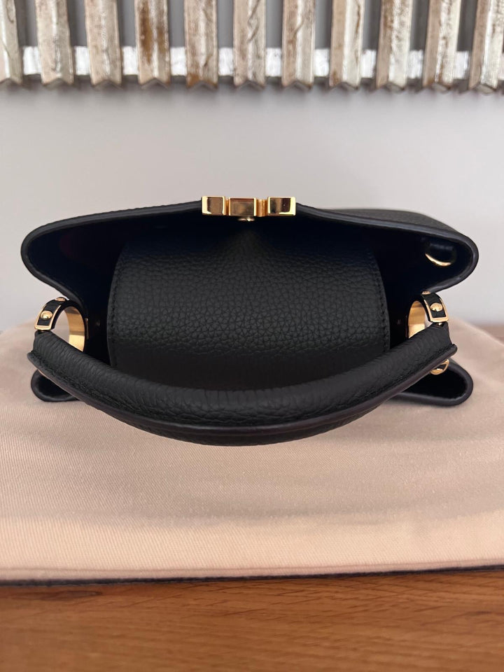 LOUIS VUITTON LV Black Caviar GHW Capucines BB