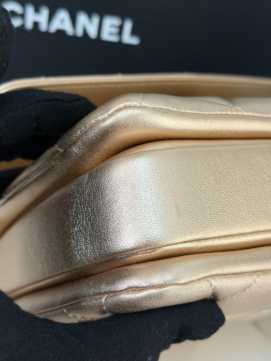 CHANEL series 30 Metallic Gold Lambskin LGHW Trendy CC top Handle Bag with non detachable Strap size SMALL 2020