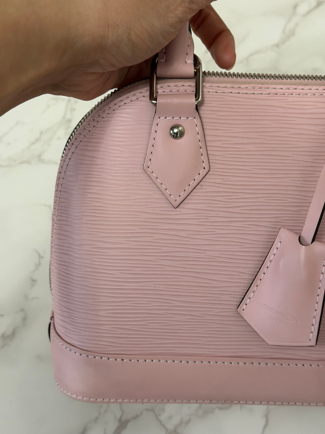 LOUIS VUITTON LV Alma BB in Rose Ballerine Epi Leather with Shiny Silver Hardware 2017