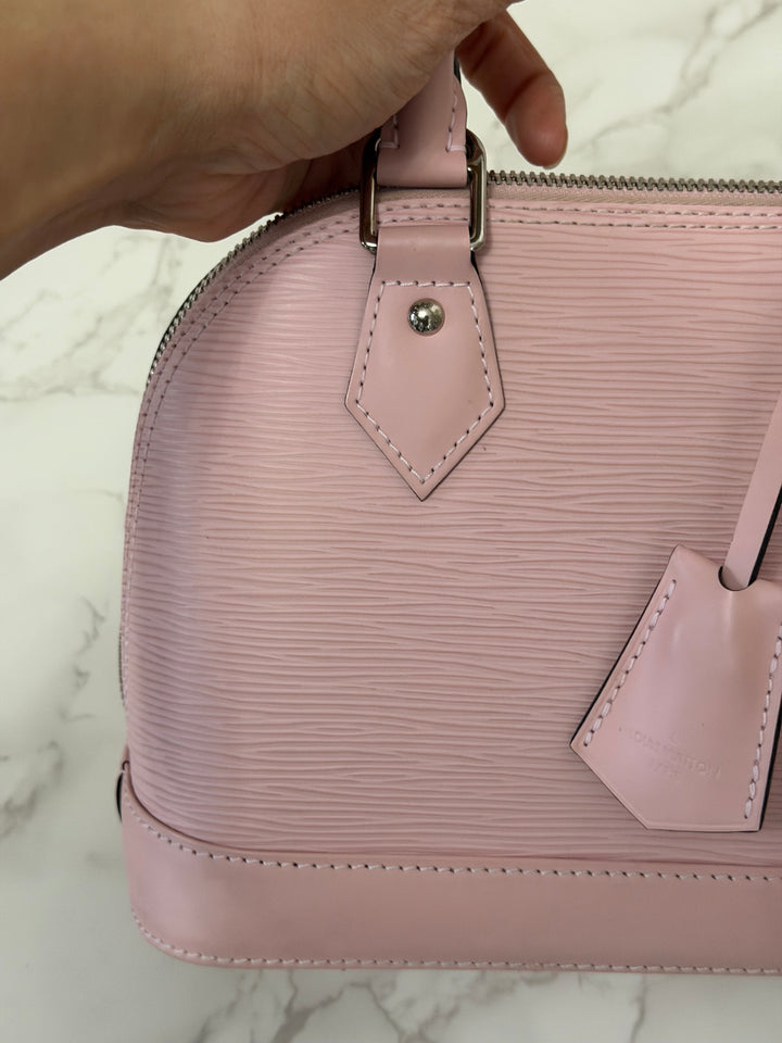 LOUIS VUITTON LV Alma BB in Rose Ballerine Epi Leather with Shiny Silver Hardware 2017