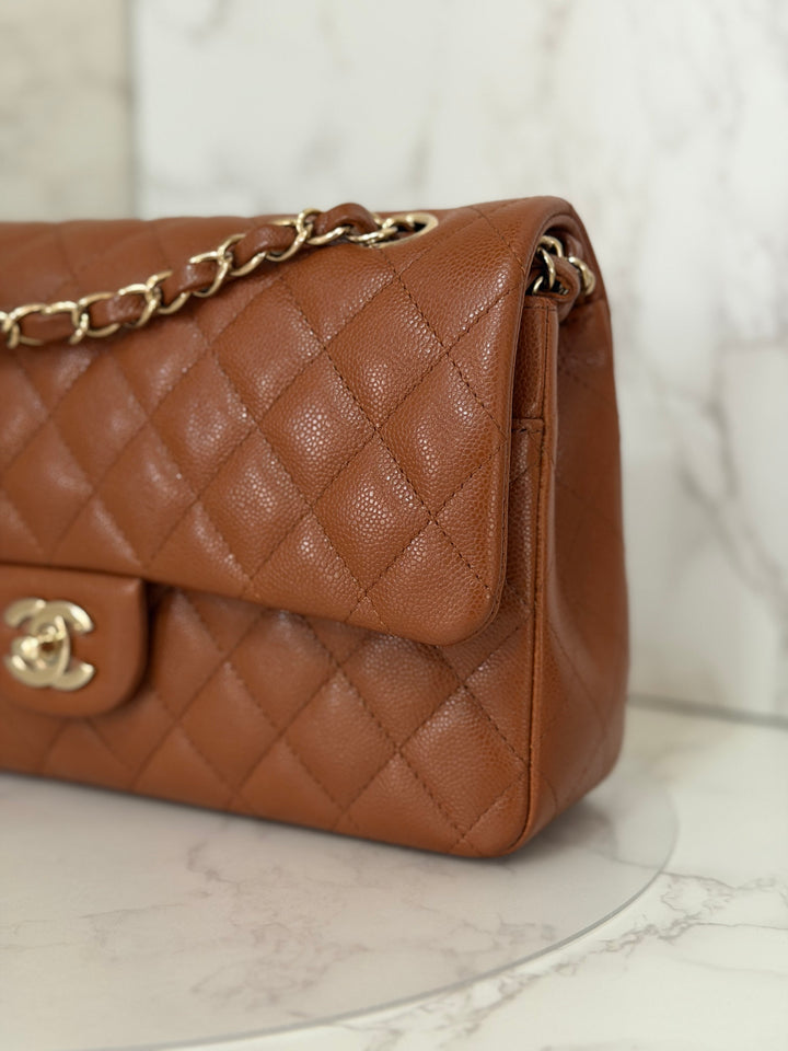 CHANEL Brown Caviar LGHW Medium ML Timeless 11.12 Classic Double Flap Bag 2023