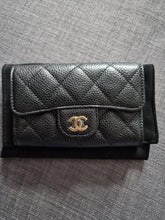 Load image into Gallery viewer, Chanel Black caviar GHW flap card holder
