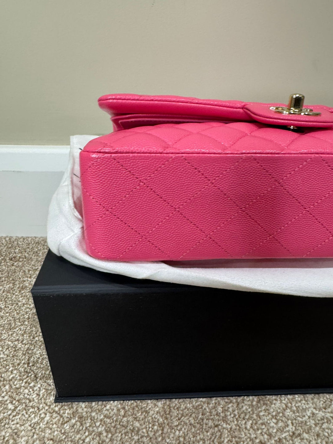 CHANEL 21C collection series 30 Barbie Pink Caviar LGHW Medium Timeless Classic Double Flap Bag