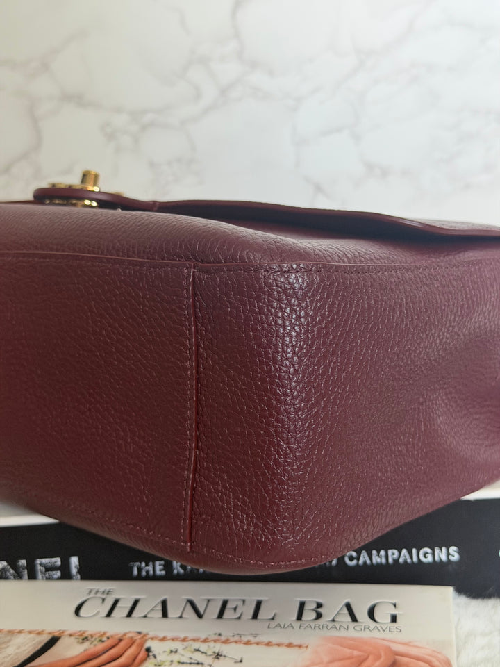 WA/Email to purchase only- CHANEL Burgundy Caviar LGHW 26S collection Matthieu Blazy Maxi 32 cms Flap Bag 2026