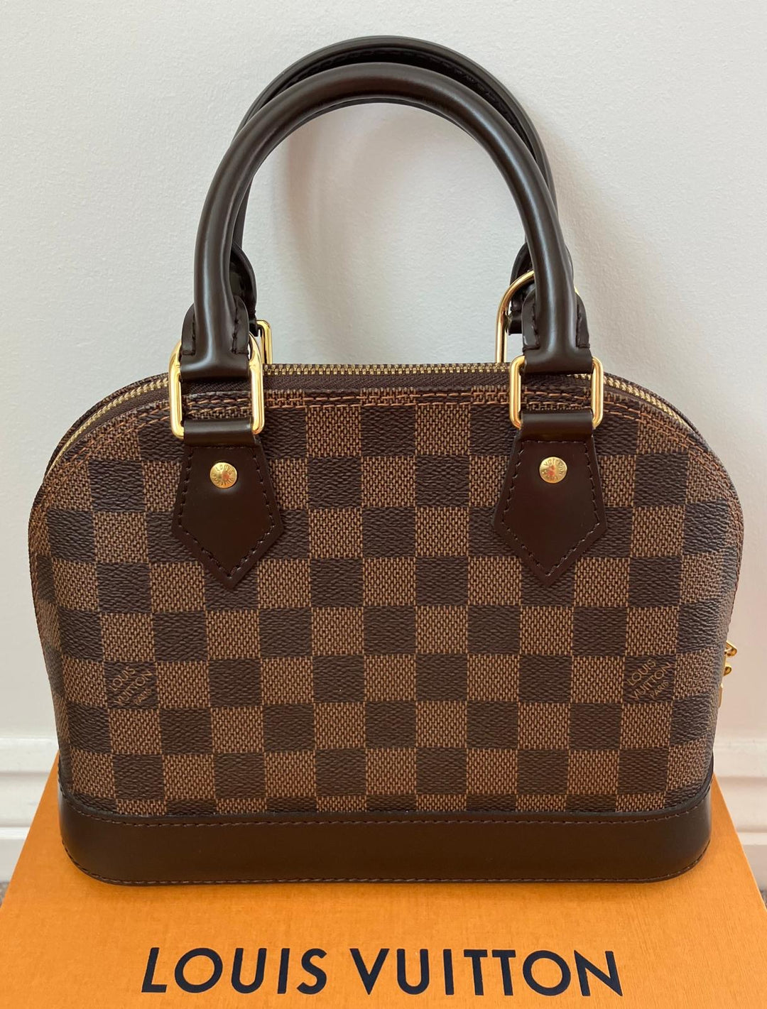 LOUIS VUITTON LV Alma BB Damier Ebene Monogram Leather