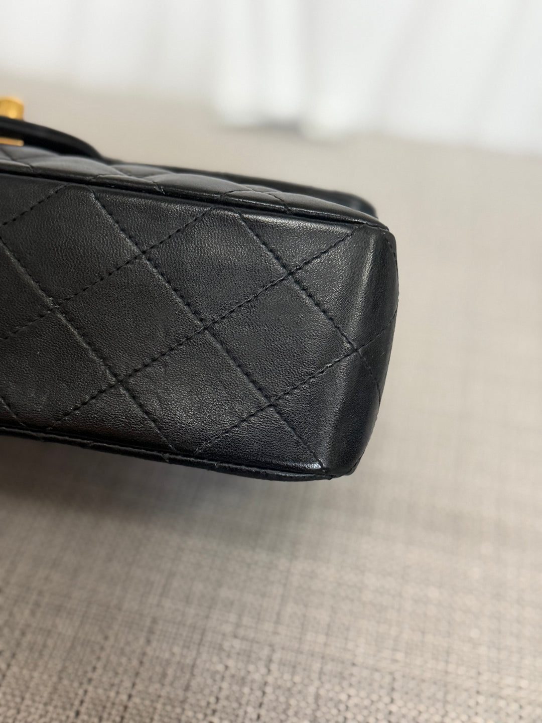 CHANEL series 11 Black Lambskin 24K GHW Vintage Small classic double flap bag 2007/2008