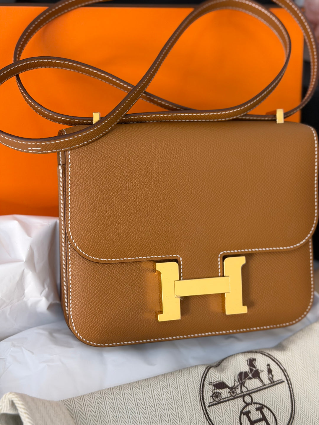 HERMÈS Constance 18 Gold Epsom Leather GHW Stamp B - 2023