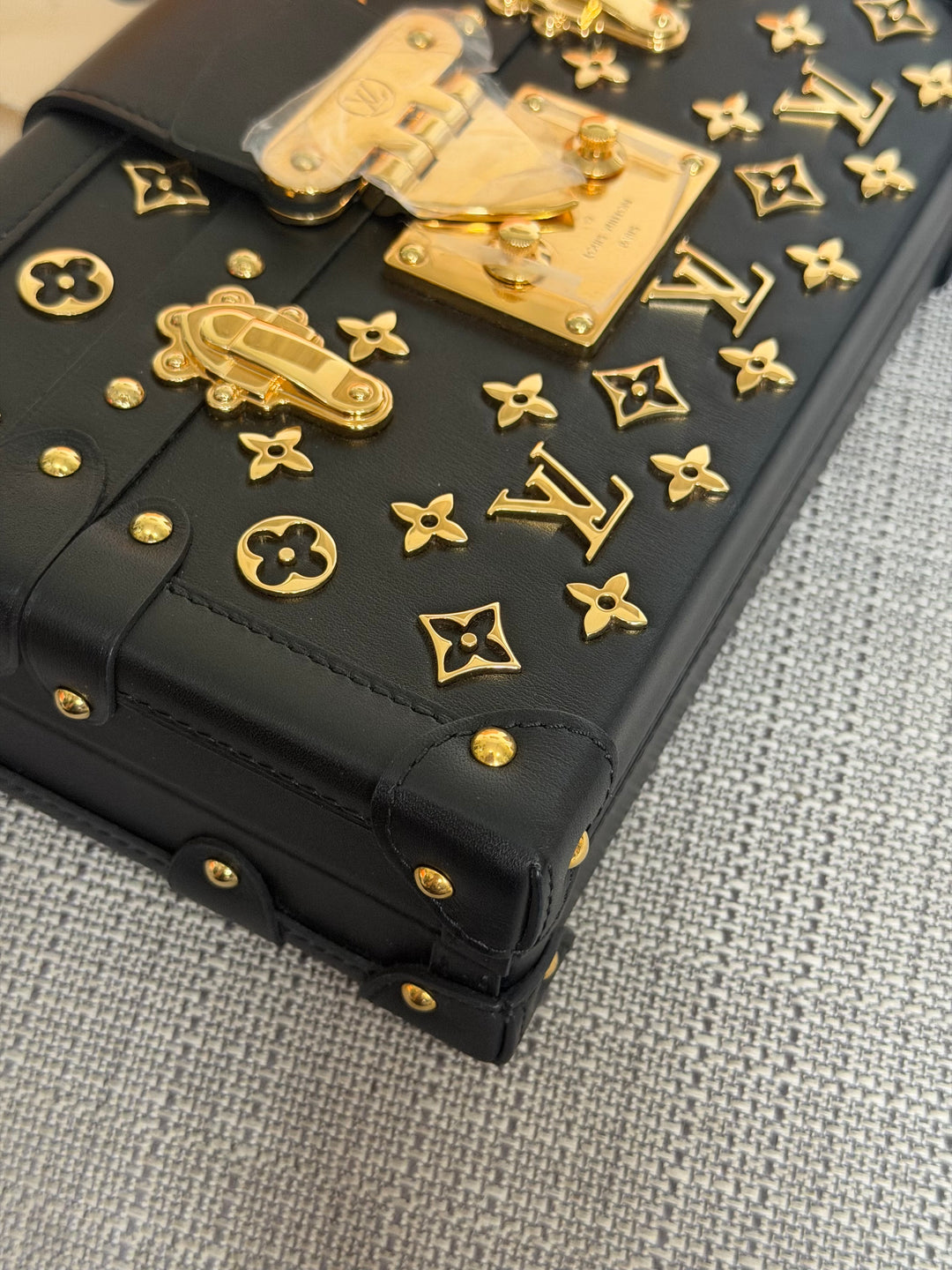 LOUIS VUITTON LV Petite Malle in Metal Black and Gold