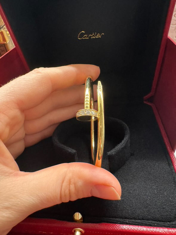 Cartier JUSTE UN CLOU JUC Bracelet Classic model with Diamonds size 16