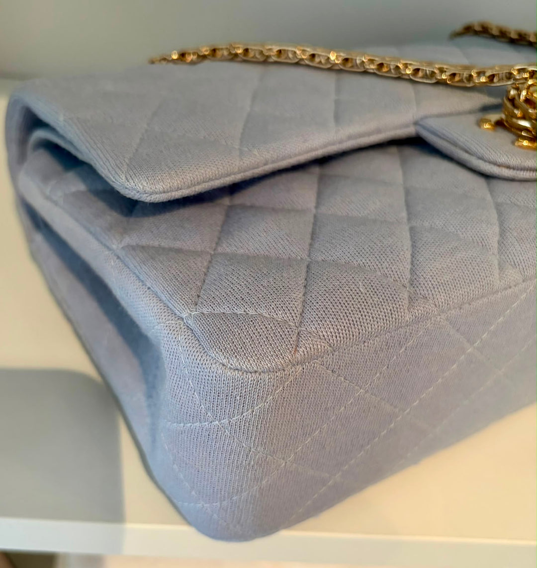 CHANEL Light Blue Jersey Reissue Flap Bag GHW