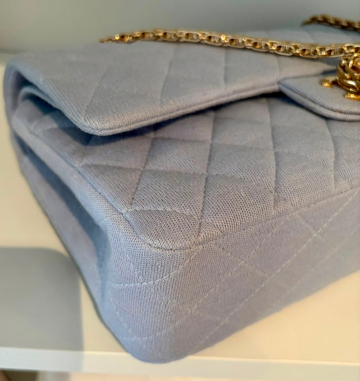 CHANEL Light Blue Jersey Reissue Flap Bag GHW