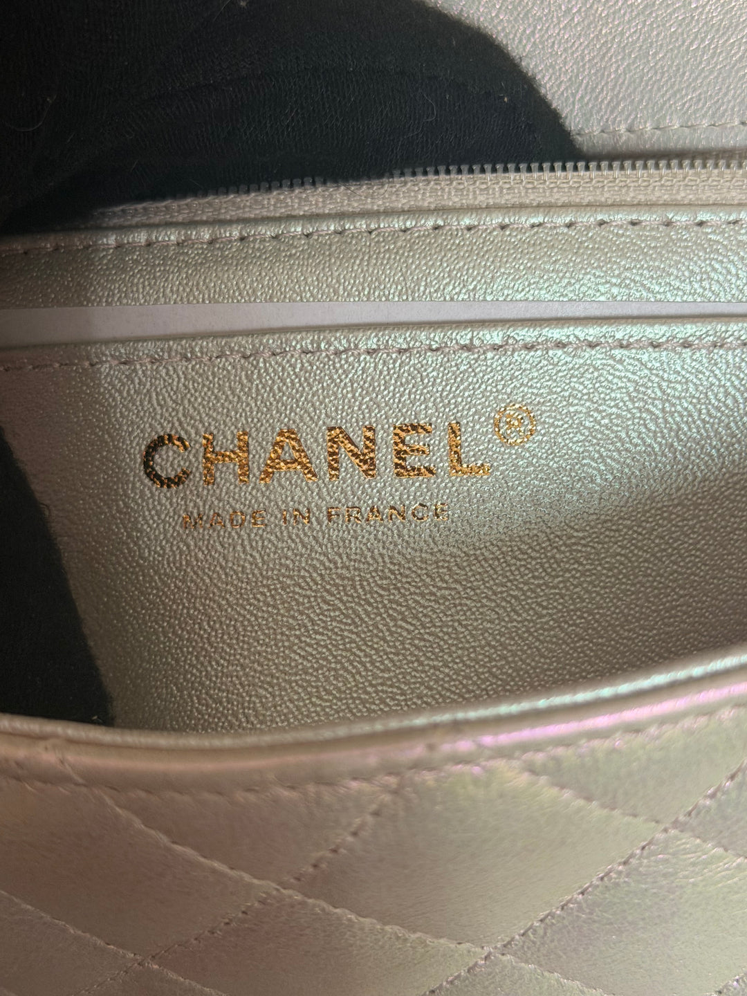 CHANEL 20B Iridescent Ivory Calf skin LGHW Mini Rectangular Flap Bag 2020