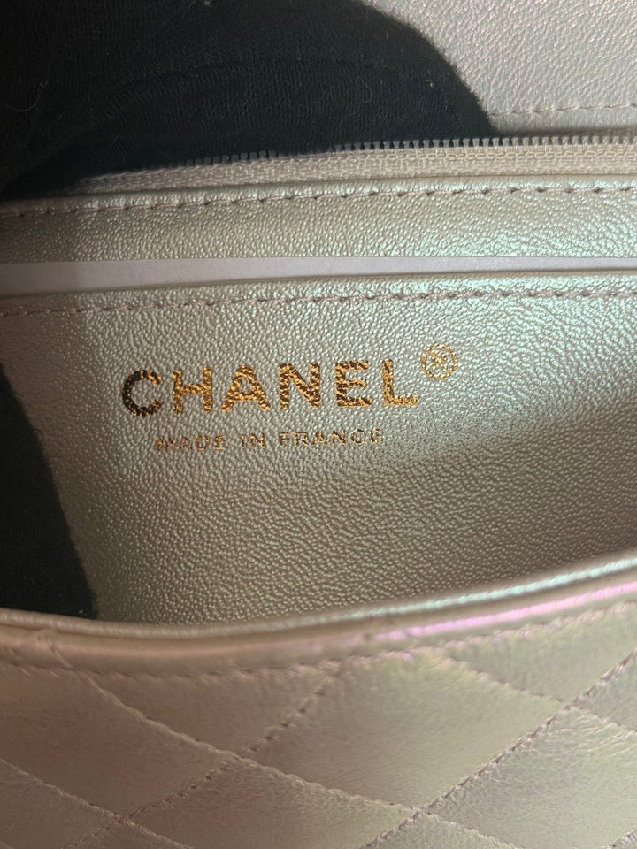 CHANEL 20B Iridescent Ivory Calf skin LGHW Mini Rectangular Flap Bag 2020