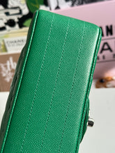 Load image into Gallery viewer, Chanel series 24 (2017) Green Caviar SHW Chevron Mini Rectangular Flap Bag
