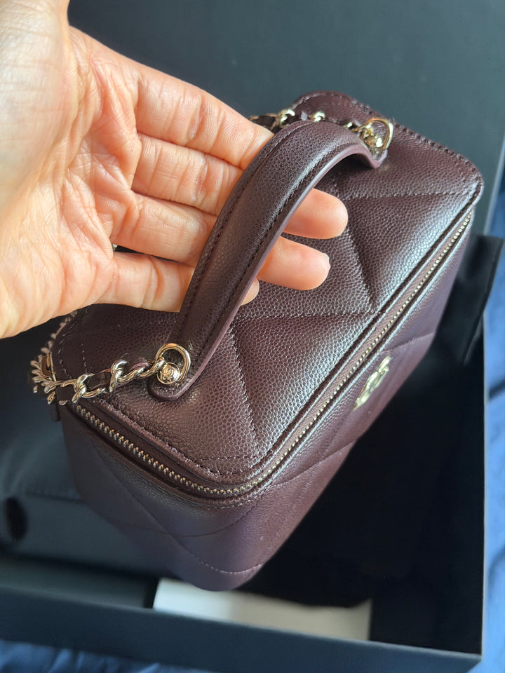 CHANEL 2026 26S collection Brown Caviar LGHW Small Vanity with Top Handle