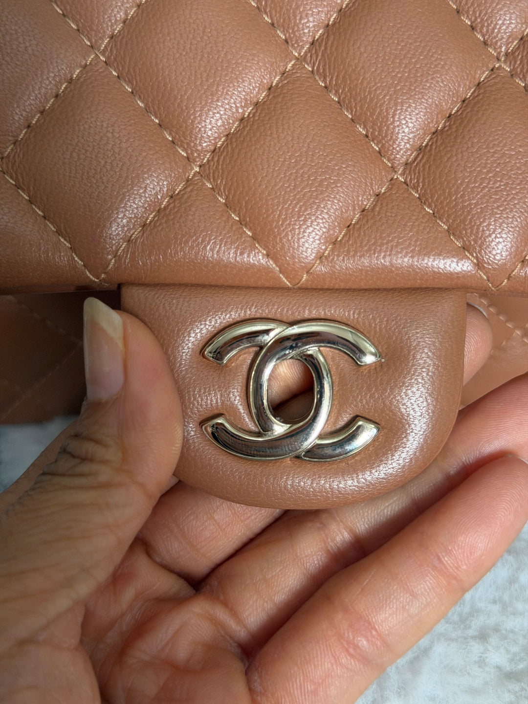 CHANEL 22S Caramel Brown NB356 Lambskin LGHW Mini Rectangular Flap Bag 2022