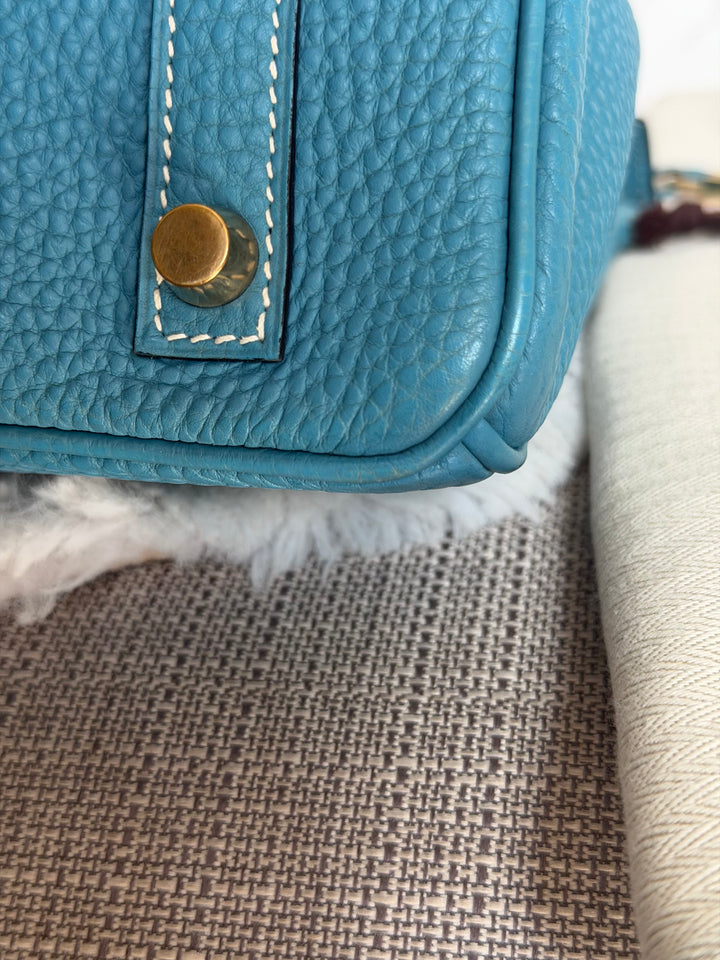 HERMÈS Bleu Jean Togo Leather GHW Birkin 30 Stamp H in Sq 2004