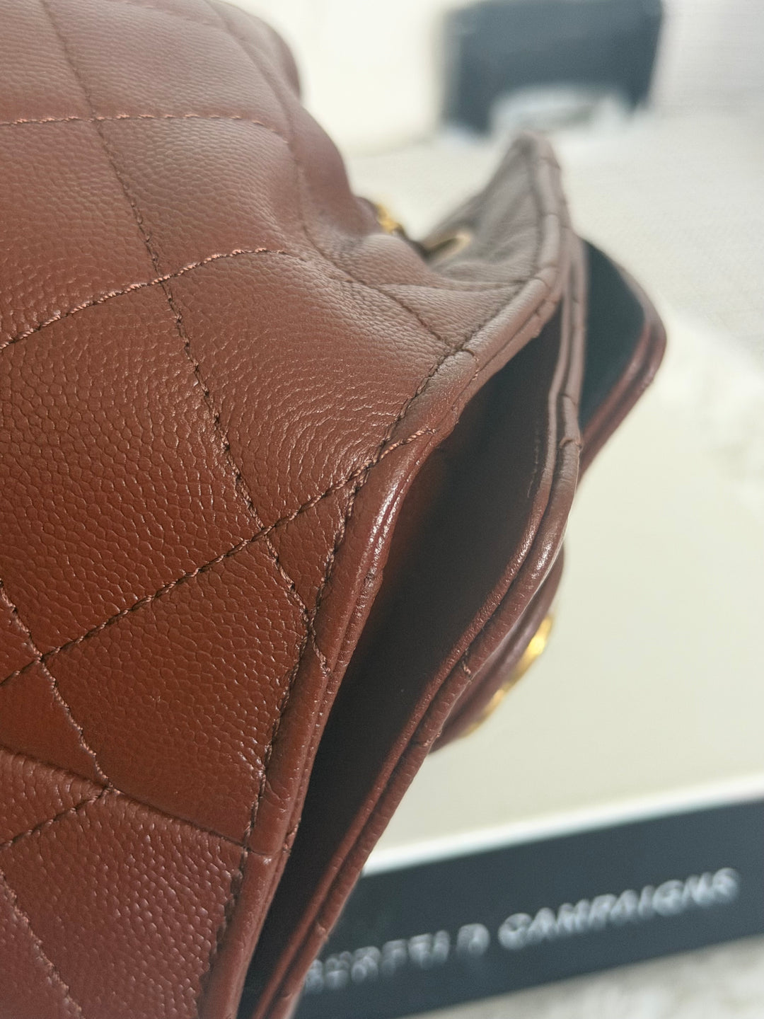 CHANEL 26S Brown Caviar Mini 25 Hobo Bag with Aged GHW 2026