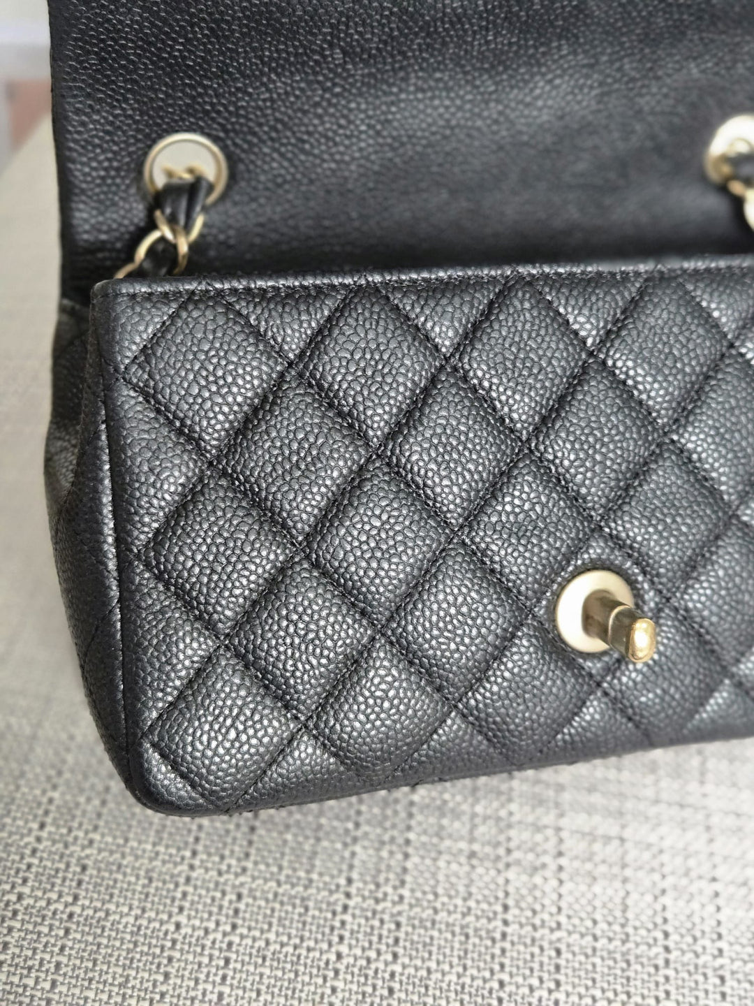 CHANEL series 20 Black Caviar Brushed GHW Mini rectangular Flap Bag