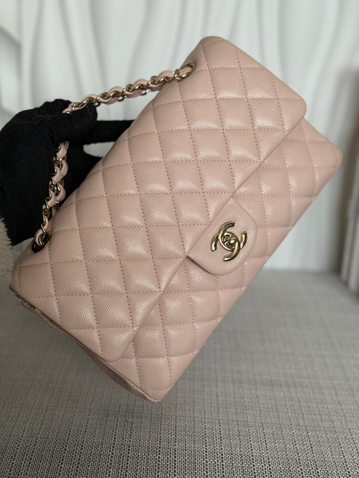 CHANEL 21C 2021 Rose Clair Caviar LGHW Medium ML 11.12 Timeless Classic Double Flap Bag