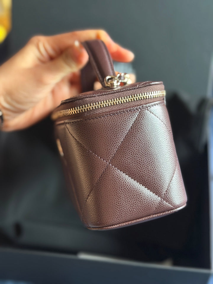 CHANEL 2026 26S collection Brown Caviar LGHW Small Vanity with Top Handle