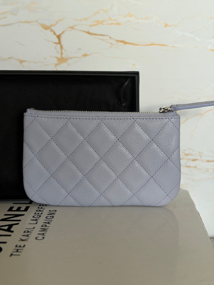CHANEL series 31 Light purple caviar SHW Mini O Case Pouch 15 cms