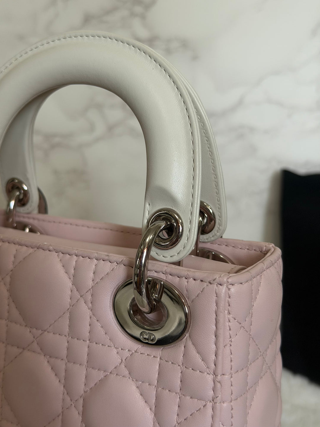 DIOR Mini Lady Dior Two Tone Latte and Rose Tendre SHW 2025