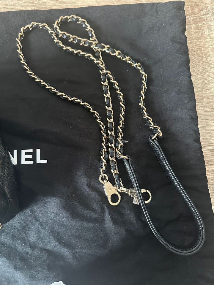 CHANEL Black Caviar LGHW Mini Coco Handle with Detachable Strap Microchip 7.5 inches