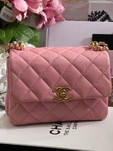 Load image into Gallery viewer, Chanel 22K 2022 Fall/Winter Collection Pink Caviar Coco First Mini Flap Bag with Aged GHW (AS3580)
