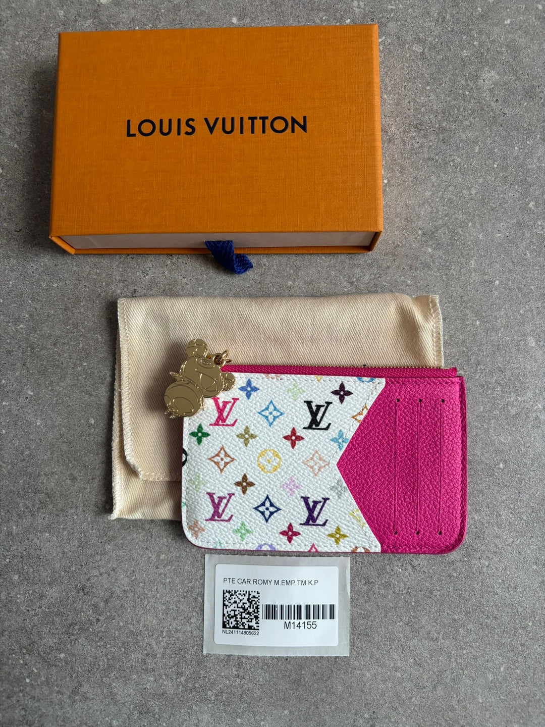 Louis Vuitton LV Romy Card Holder Takashi Murakami LV x TM in Kawaii Pink Monogram